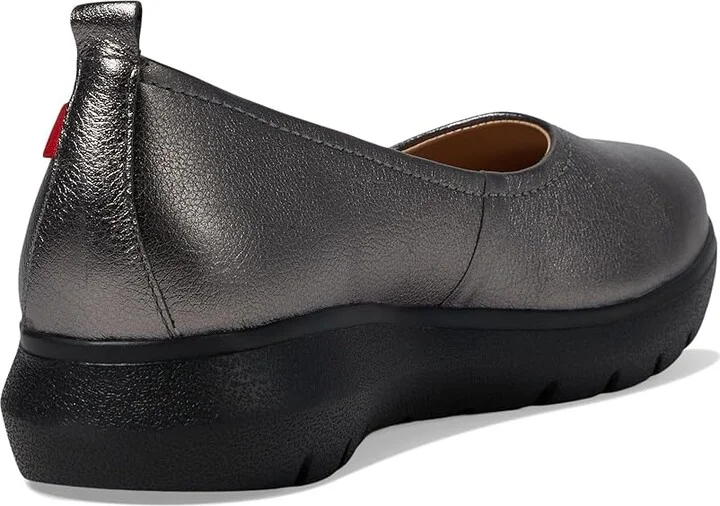 Marc Joseph New York Jamie Street Women's Flat Shoes Pewter Metallic : 10 M, Leather - Image 4