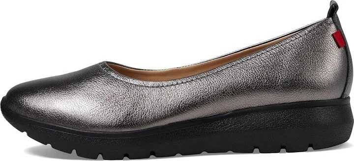 Marc Joseph New York Jamie Street Women's Flat Shoes Pewter Metallic : 10 M, Leather - Image 6