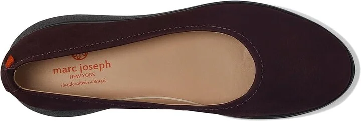 Marc Joseph New York Jamie Street Women's Flat Shoes Wine Nobuck : 8 M, Leather - Image 2