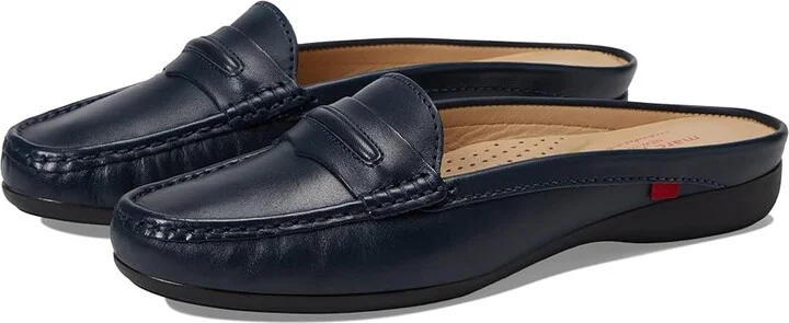 Marc Joseph New York Lawrence Mule Women's Shoes Navy Nappa : 5 M