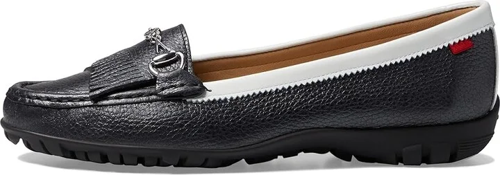 Marc Joseph New York Lexington Golf Women's Golf Shoes Black/White Pearlized Grainy : 6 M, Leather - Image 6