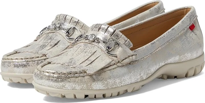 Marc Joseph New York Lexington Golf Women's Golf Shoes Silver Washed : 8.5 M, Leather