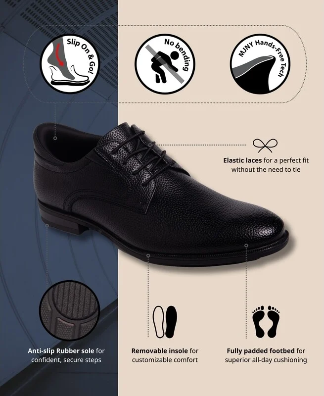 Marc Joseph New York Men's Baker Street Hands-Free Slip On Technology Leather Captoe Dress Oxfords - Image 5