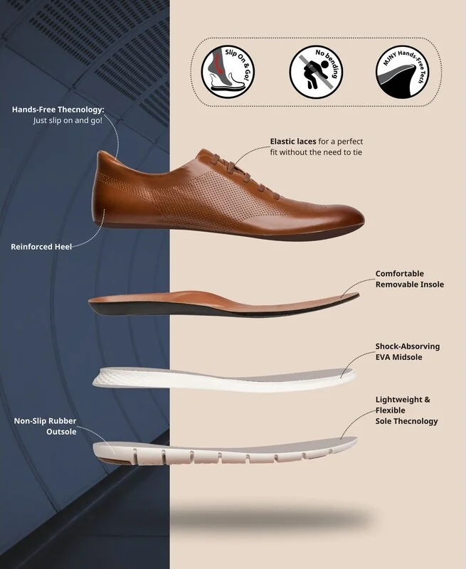 Marc Joseph New York Men's Gold Street Hands-Free Slip On Technology Lightweight Leather Oxfords - Image 10