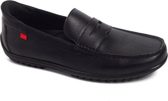 Marc Joseph New York | Mens Hands Free Slip On John Street Casual Penny Loafers - Black Vegan Grainy Leather,