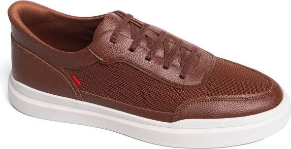 cognac vegan grainy leather