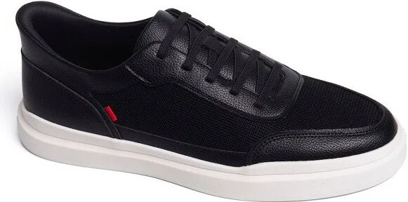 black vegan grainy leather