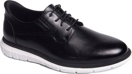Marc Joseph New York | Mens Hands Free Slip On Technology Lightweight Cloud Street Oxford - Black Vegan Napa Leather, 9W
