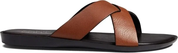 Marc Joseph New York Men's Slip On Roman Court Criss Cross Sandals - Image 5