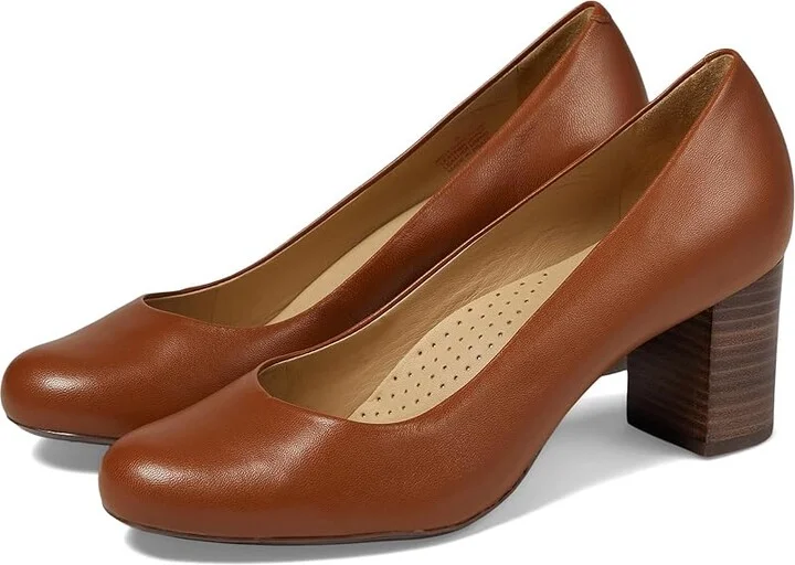 Marc Joseph New York Midtown Pump Women's Shoes Cognac Napa : 9 M, Leather