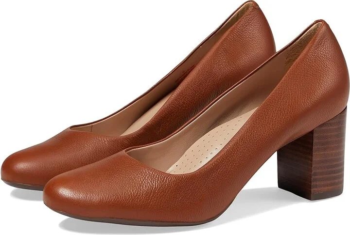 Marc Joseph New York Midtown Pump Women's Shoes Cognac Nappa Soft : 5 M, Leather