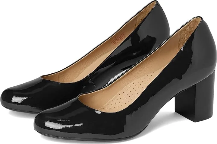 Marc Joseph New York Midtown Pump Women's Shoes Navy Soft Patent : 5 M, Leather