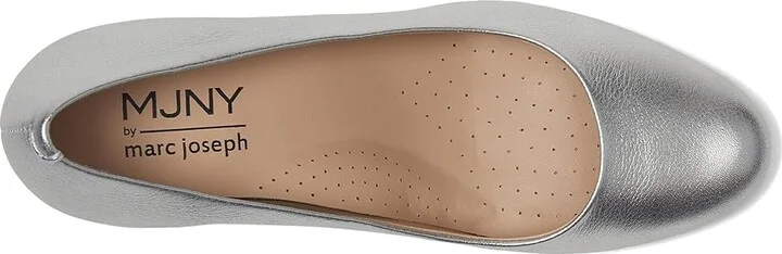 Marc Joseph New York Midtown Pump Women's Shoes Silver Metallic Napa : 11 M, Leather - Image 2