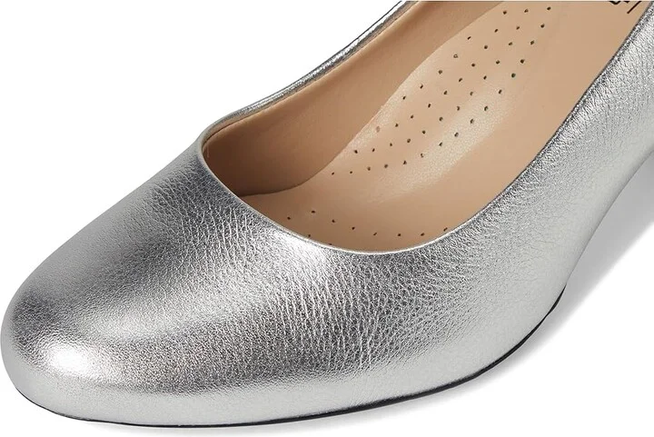 Marc Joseph New York Midtown Pump Women's Shoes Silver Metallic Napa : 11 M, Leather - Image 7