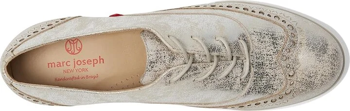 Marc Joseph New York Nyc Golf Women's Flat Shoes Silver Metallic Wash : 6.5 M, Leather - Image 2