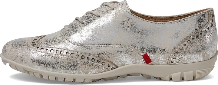 Marc Joseph New York Nyc Golf Women's Flat Shoes Silver Metallic Wash : 6.5 M, Leather - Image 6