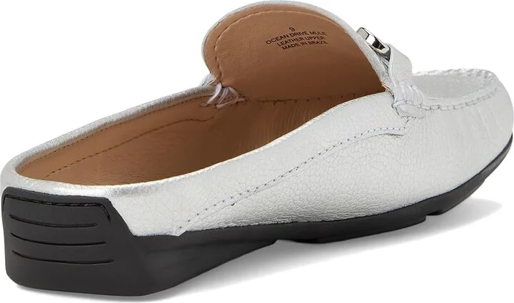 Marc Joseph New York Ocean Drive Mule Women's Shoes Silver Tumbled : 7 M, Nappa - Image 4