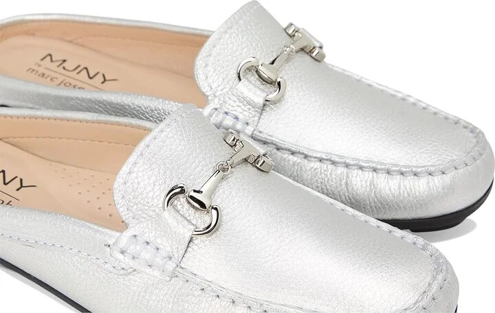 Marc Joseph New York Ocean Drive Mule Women's Shoes Silver Tumbled : 7 M, Nappa - Image 7