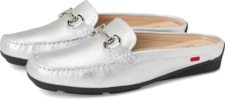 Marc Joseph New York Ocean Drive Mule Women's Shoes Silver Tumbled : 7 M, Nappa