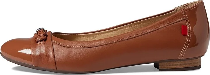 Marc Joseph New York Park Ave Flat Women's Shoes Cognac Nappa/Patent : 5 M, Leather - Image 5