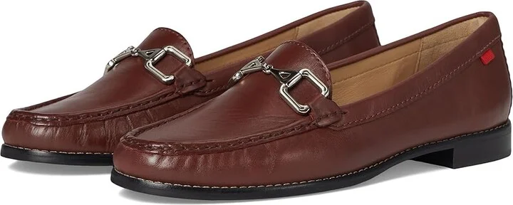 Marc Joseph New York Park Ave Women's Flat Shoes Mahogany Burnished Napa : 8.5 M, Leather