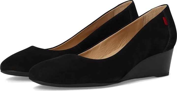 Marc Joseph New York Prospect Wedge Women's Wedge Shoes Black Nobuck : 10.5 M, Leather