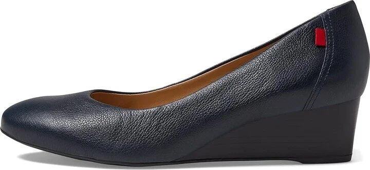 Marc Joseph New York Prospect Wedge Women's Wedge Shoes Navy Napa Soft : 6 M, Leather - Image 5