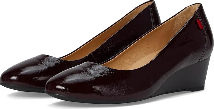 Marc Joseph New York Prospect Wedge Women's Wedge Shoes Wine Svelte Patent : 9 M, Leather