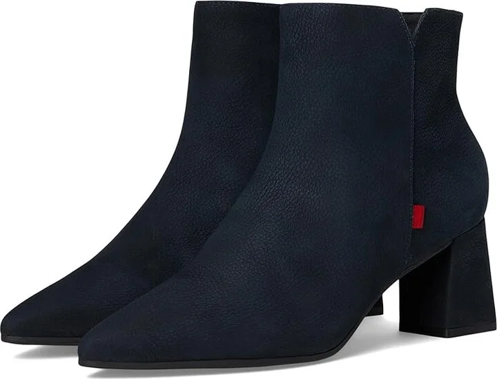 Marc Joseph New York Ramona Ave Bootie Women's Shoes Navy Italo Grainy : 7.5 M, Leather