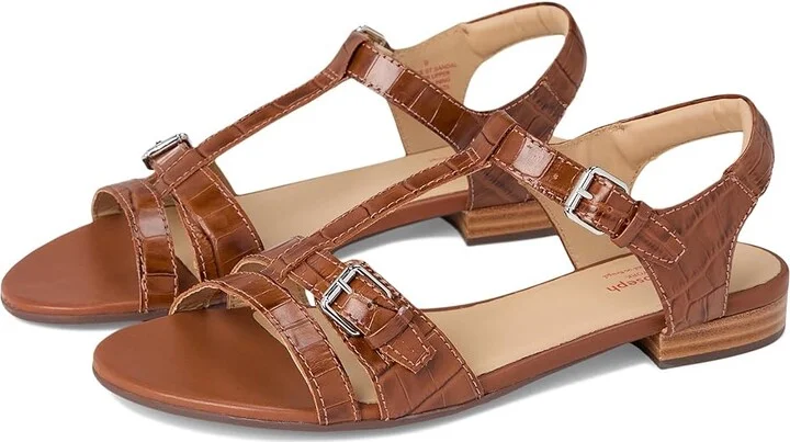 Marc Joseph New York Terrace Street Sandals Women's Sandals Cognac Croco : 9 M, Leather