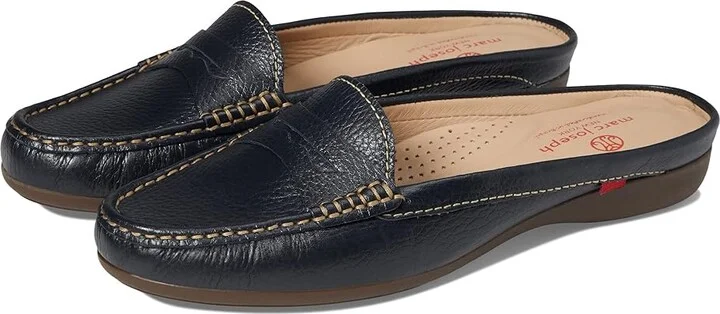 Marc Joseph New York Union Mule Women's Shoes Navy Grainy : 5 M, Leather