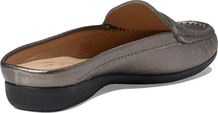 Marc Joseph New York Union Mule Women's Shoes Pewter Metallic : 5 M, Leather - Image 3