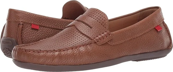 Marc Joseph New York Union Street Perforated Men's Shoes Cognac Grainy Perforated : 9.5 M, Leather