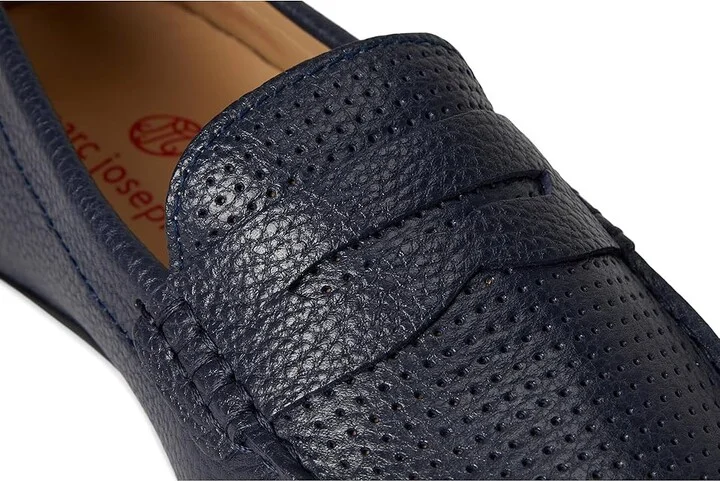 Marc Joseph New York Union Street Perforated Men's Shoes Fast Blue Grainy : 11.5 M, Leather - Image 7