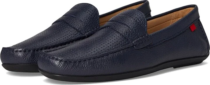 Marc Joseph New York Union Street Perforated Men's Shoes Fast Blue Grainy : 11.5 M, Leather
