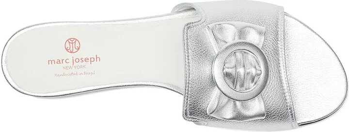 Marc Joseph New York Walcott Ave Women's Flat Shoes Metallic Silver Napa : 6 M, Leather - Image 2