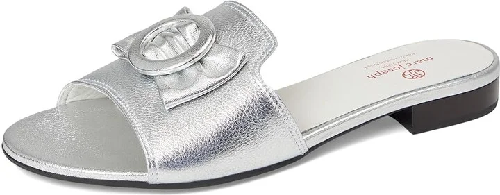 Marc Joseph New York Walcott Ave Women's Flat Shoes Metallic Silver Napa : 6 M, Leather - Image 5