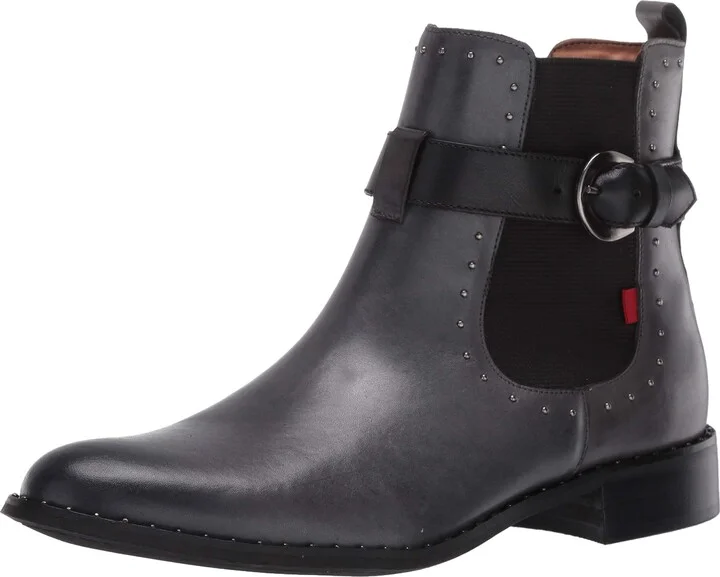 Marc Joseph New York Women's Leather Chelsea Boot with Buckle and Stud Detail Chukka