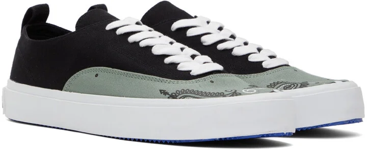 Marcelo Burlon County of Milan Black & Green OG Viento Low Top Sneakers - Image 4