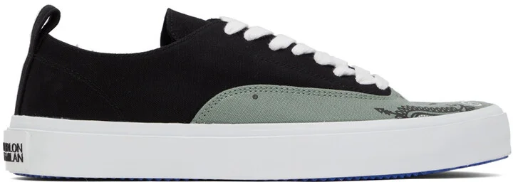 Marcelo Burlon County of Milan Black & Green OG Viento Low Top Sneakers