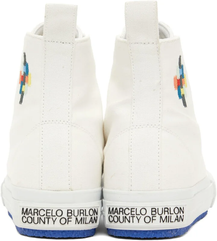 Marcelo Burlon County of Milan White Cross Vulcanized Sneakers - Image 2