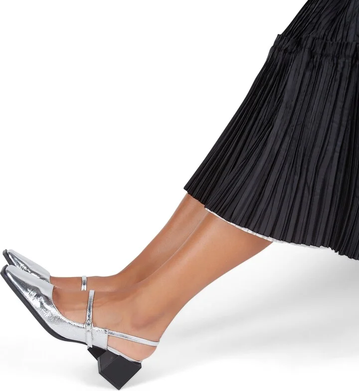Marche Metallic Slingback Mary Jane-Silver - Image 2