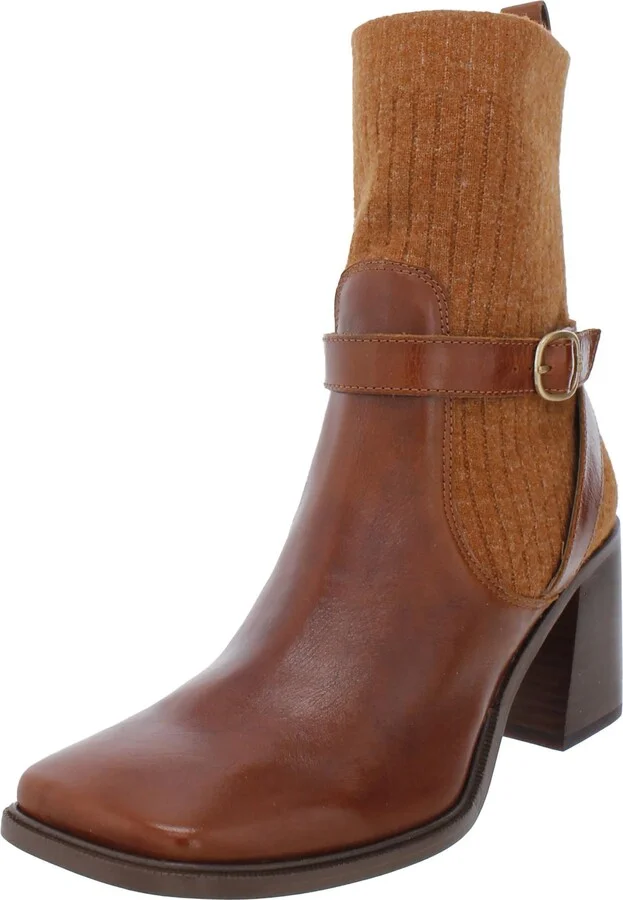Marci Womens Leather Sock Ankle Boots