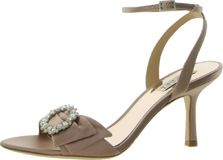 Marci Womens Satin Embellished Dress Sandals