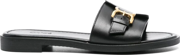 Marcie leather slides