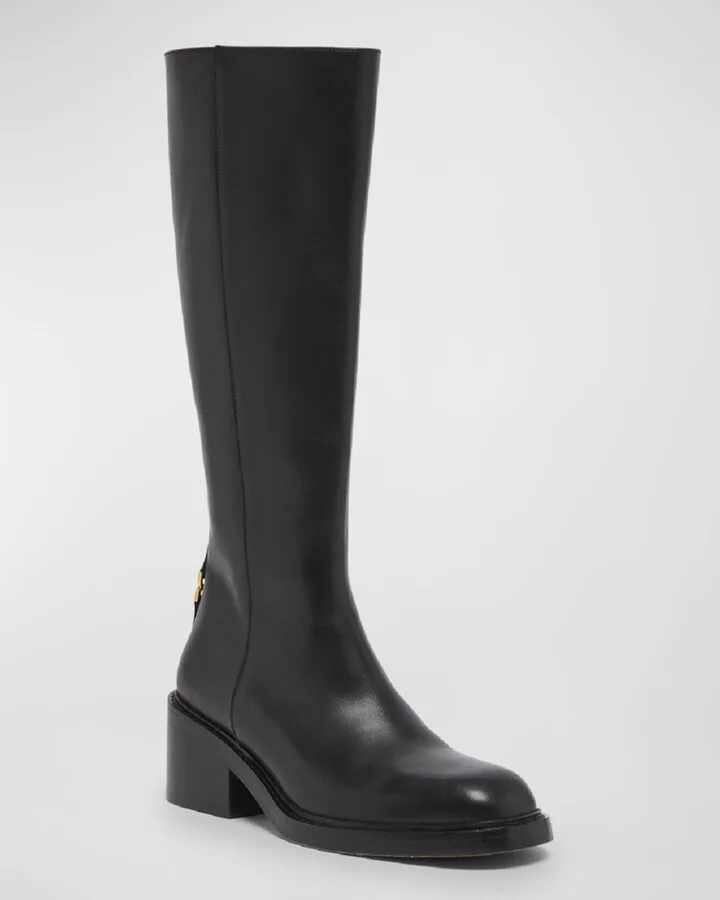 Marcie Leather Zip Knee Boots - Image 5