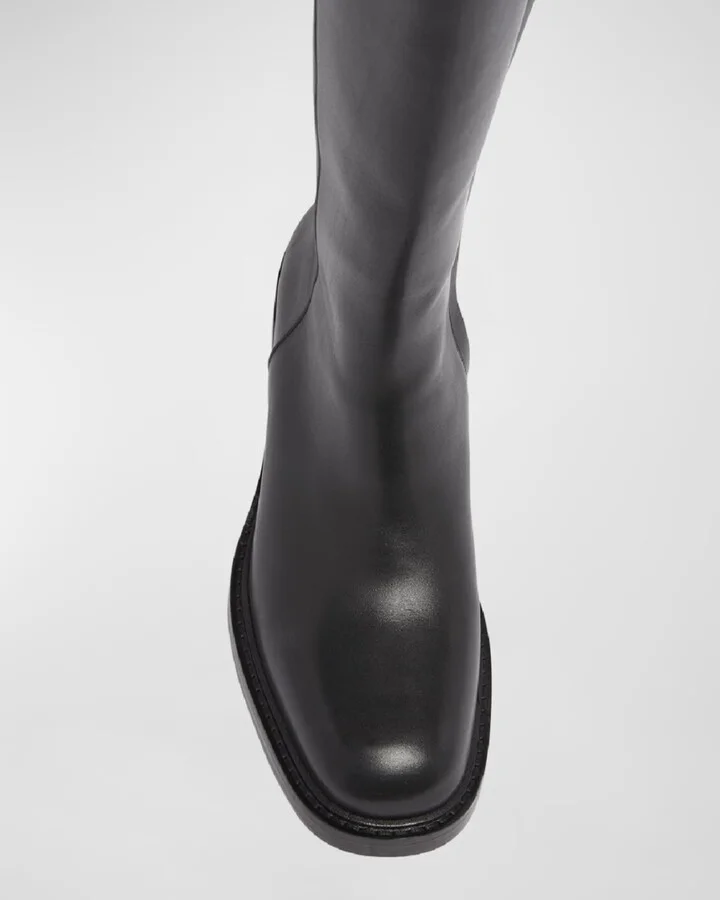 Marcie Leather Zip Knee Boots - Image 7