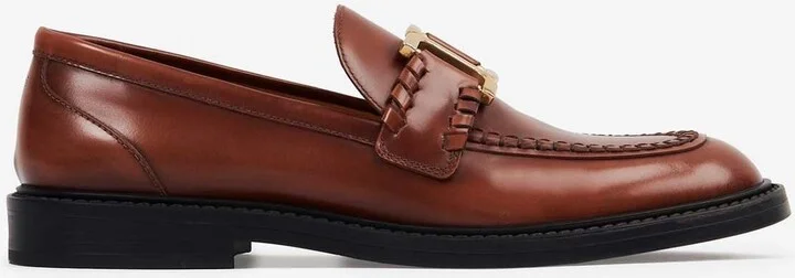 Marcie Logo Leather Loafers