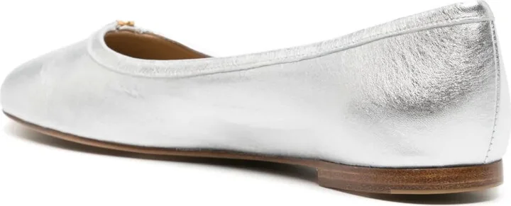 Marcie metallic leather ballerina shoes - Image 3