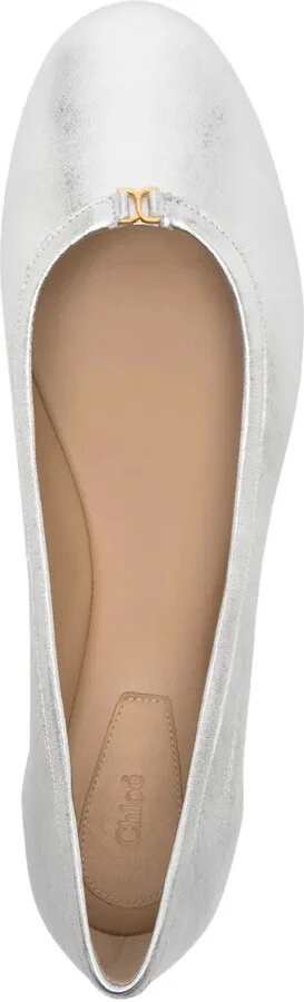 Marcie metallic leather ballerina shoes - Image 4